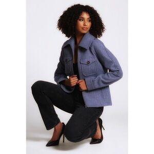 Avec Les Filles Zip-Up Utility Blue Gray Jacket Size XS / S